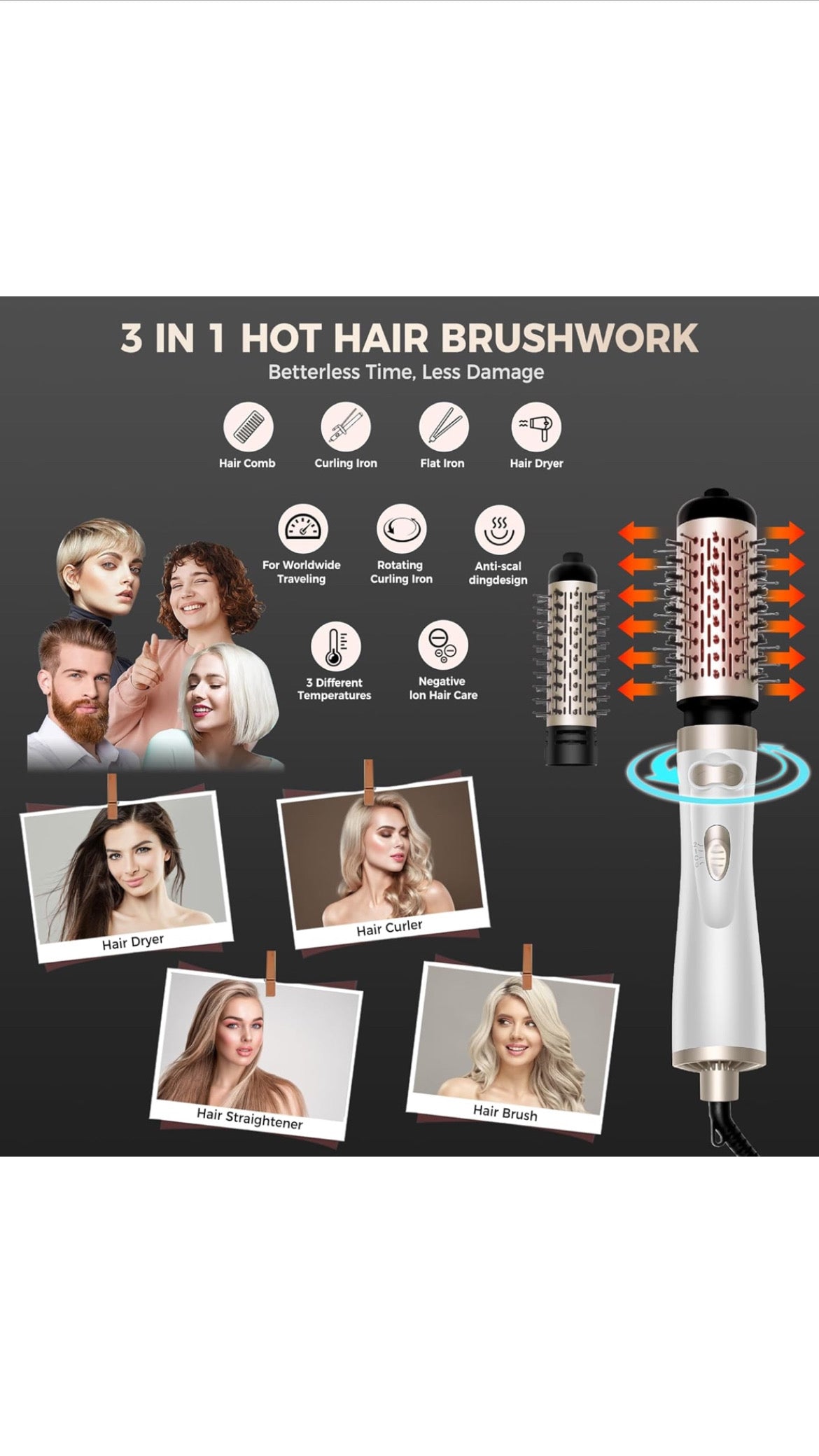 Shopping Queen Compact Hairbrush