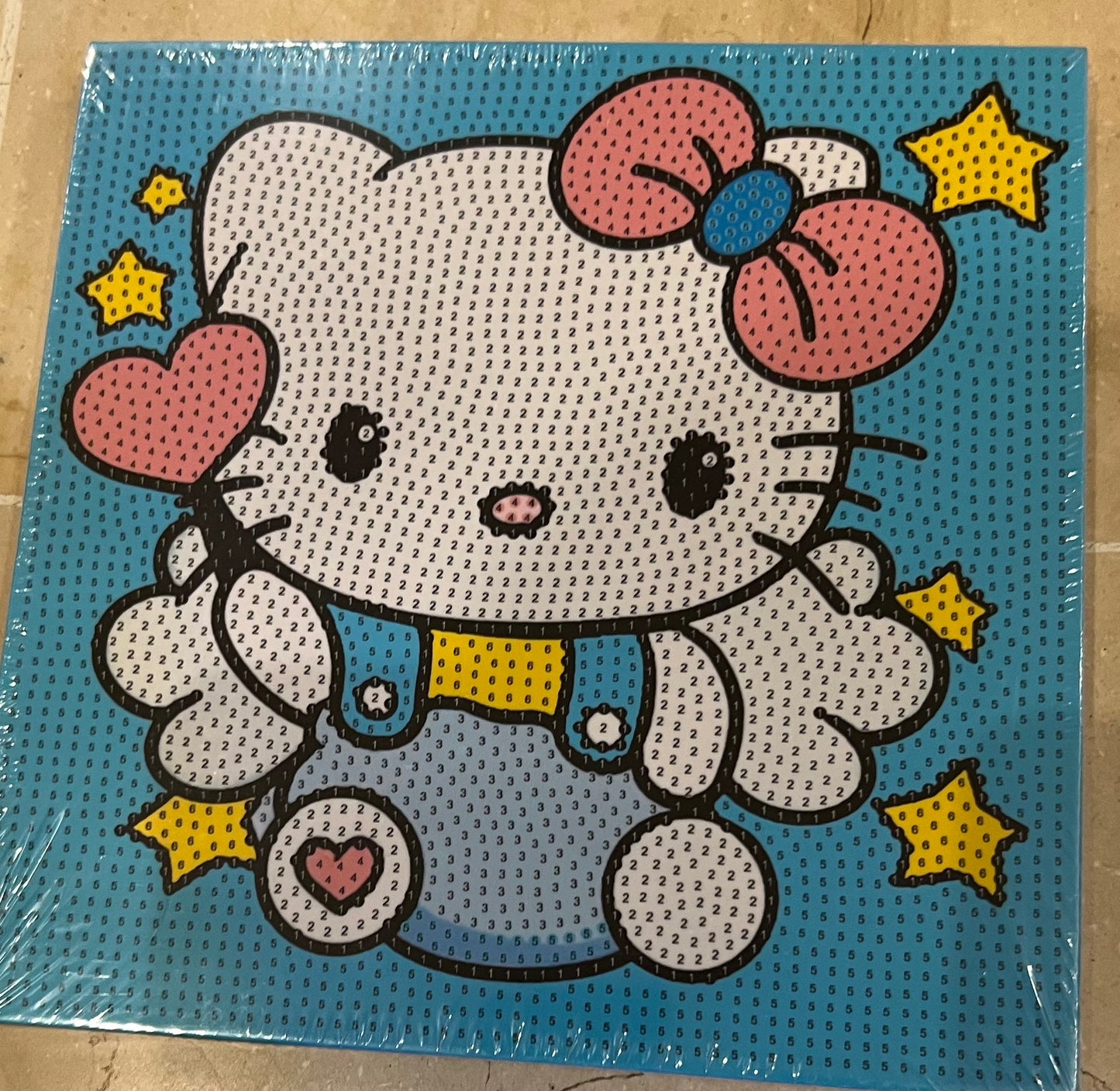 Hello Kitty Diamond Art Gem Art Painting Full Drill Round Art Gem Painting Kit for Home Wall Decor Gifts 8"x12"