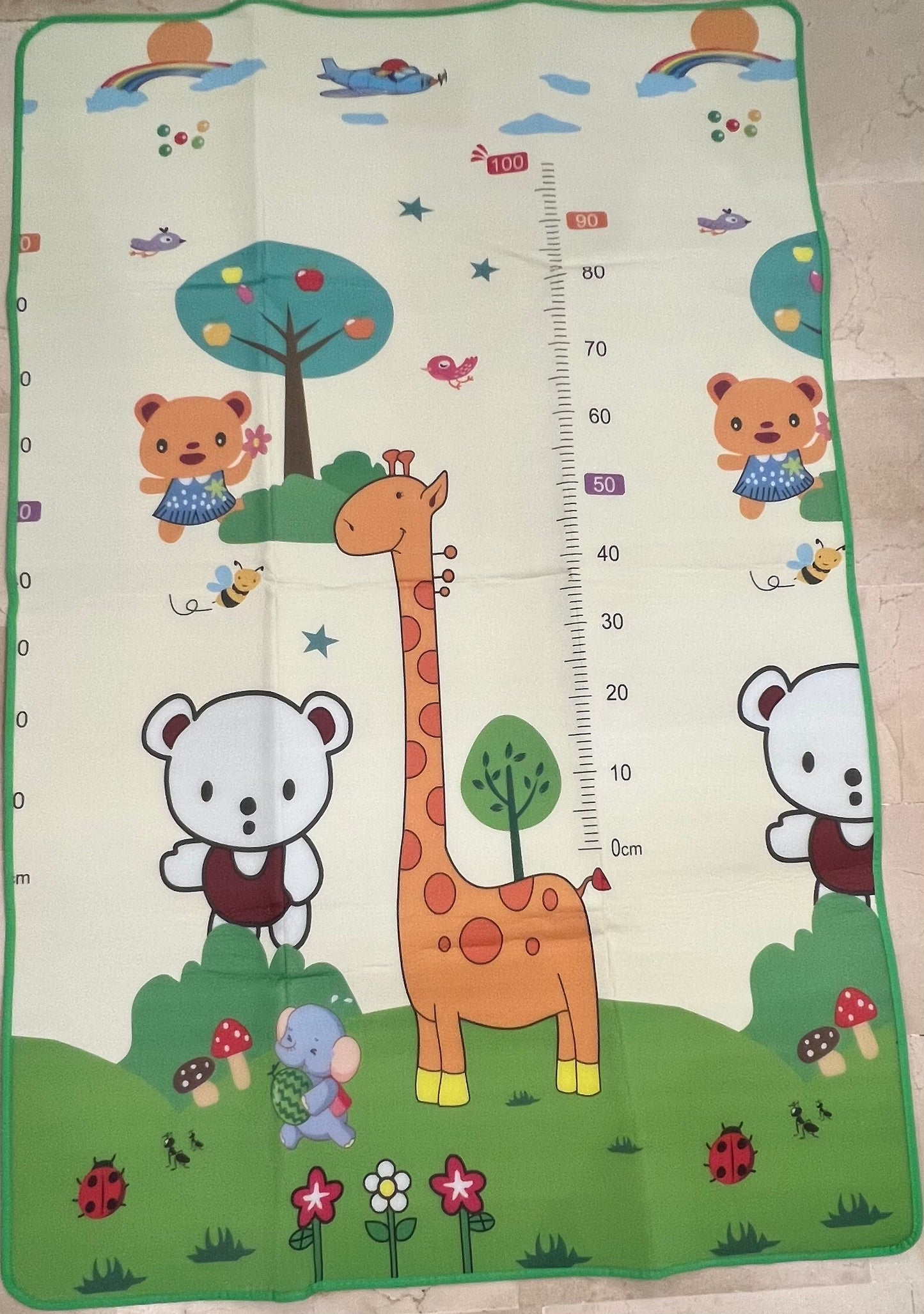 Waterproof Single Side Baby Play Crawl Floor Mat For Kids Picnic School Home (Size 180 X 115)