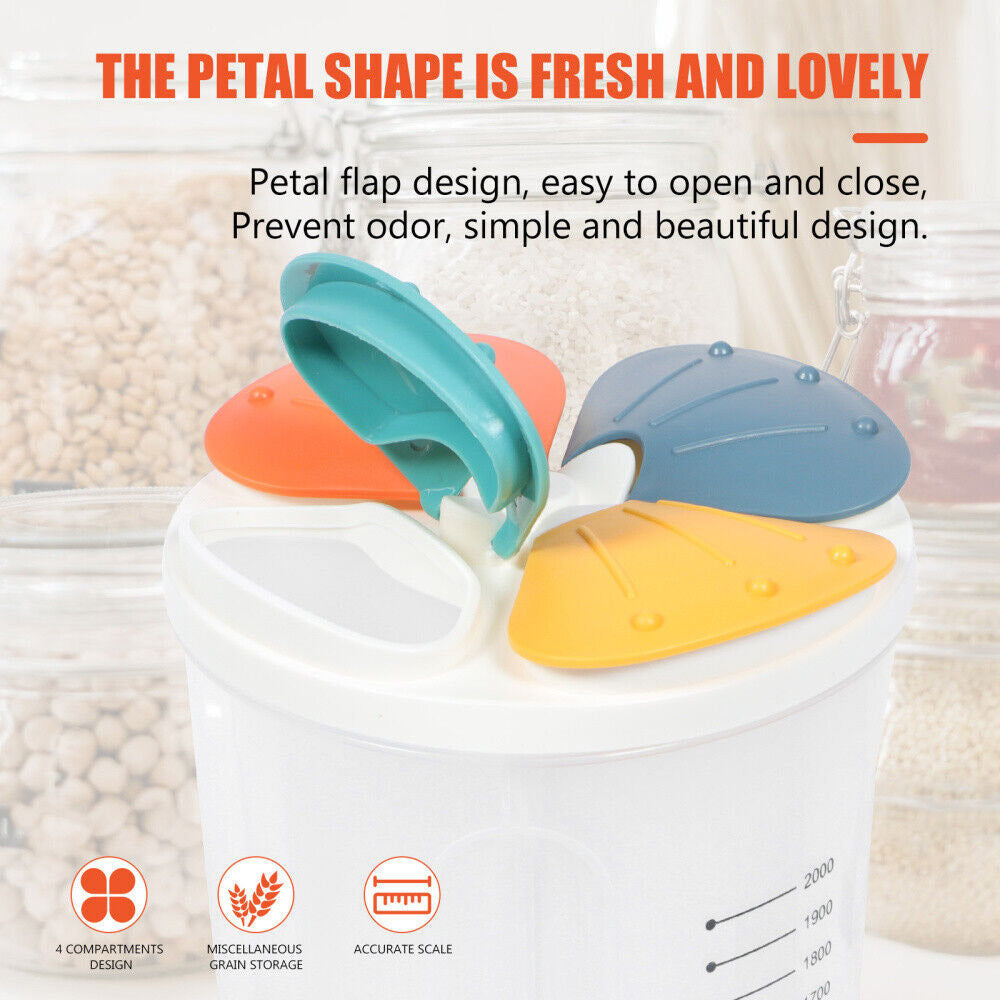 Clear Airtight Cereal Storage Food Container With Lids For Sesame Flour Dry Food 2500ml