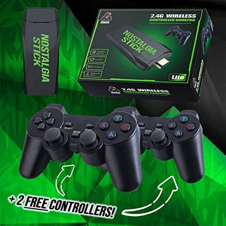 Game Stick 10,000 Retro Games, 2.4g Wireless Controller Gamepad 4K Game Stick, USB Game Stick