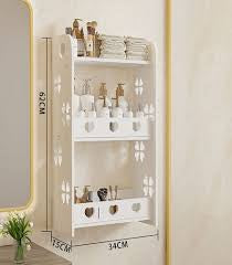 Wall Mounted Storage Cabinet, Multipurpose Organizer Rack Shelf for Kitchen, Bathroom & Living Room