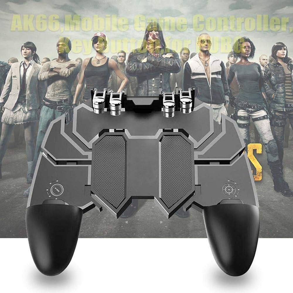 Mobile Phone 6 Fingers Gamepad Joystick Controller AK66 for PUBG Aim Shoot Game Trigger Handle for IPhone Android Universal