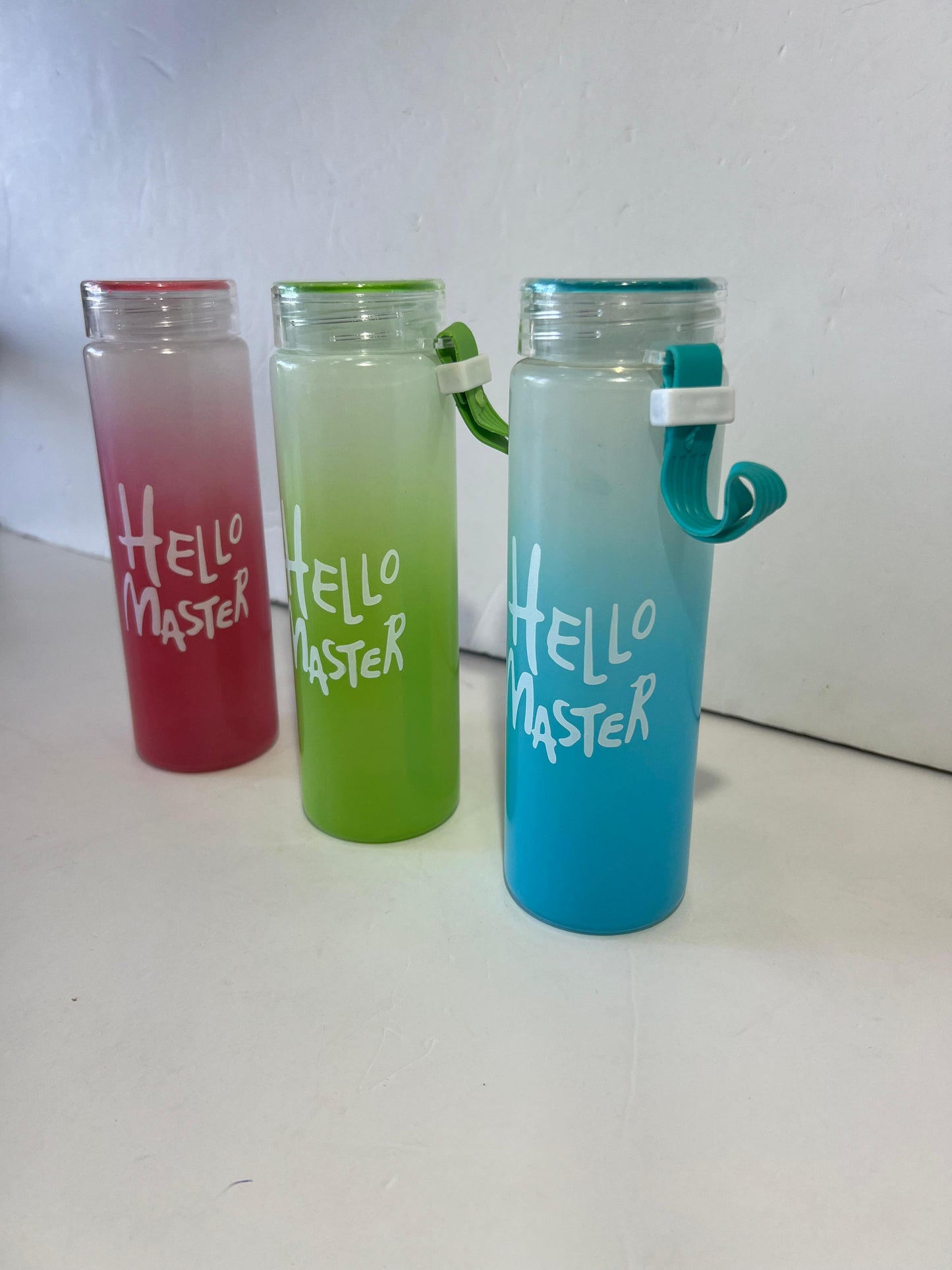 Master Glass Water Bottle with Airtight Cap Holder Strap, 480 ml