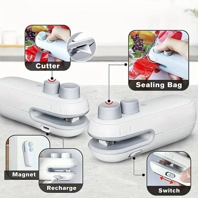 Cordless Handheld Food Vacuum Sealer mini Portable For Snacks heat seal Recharge
