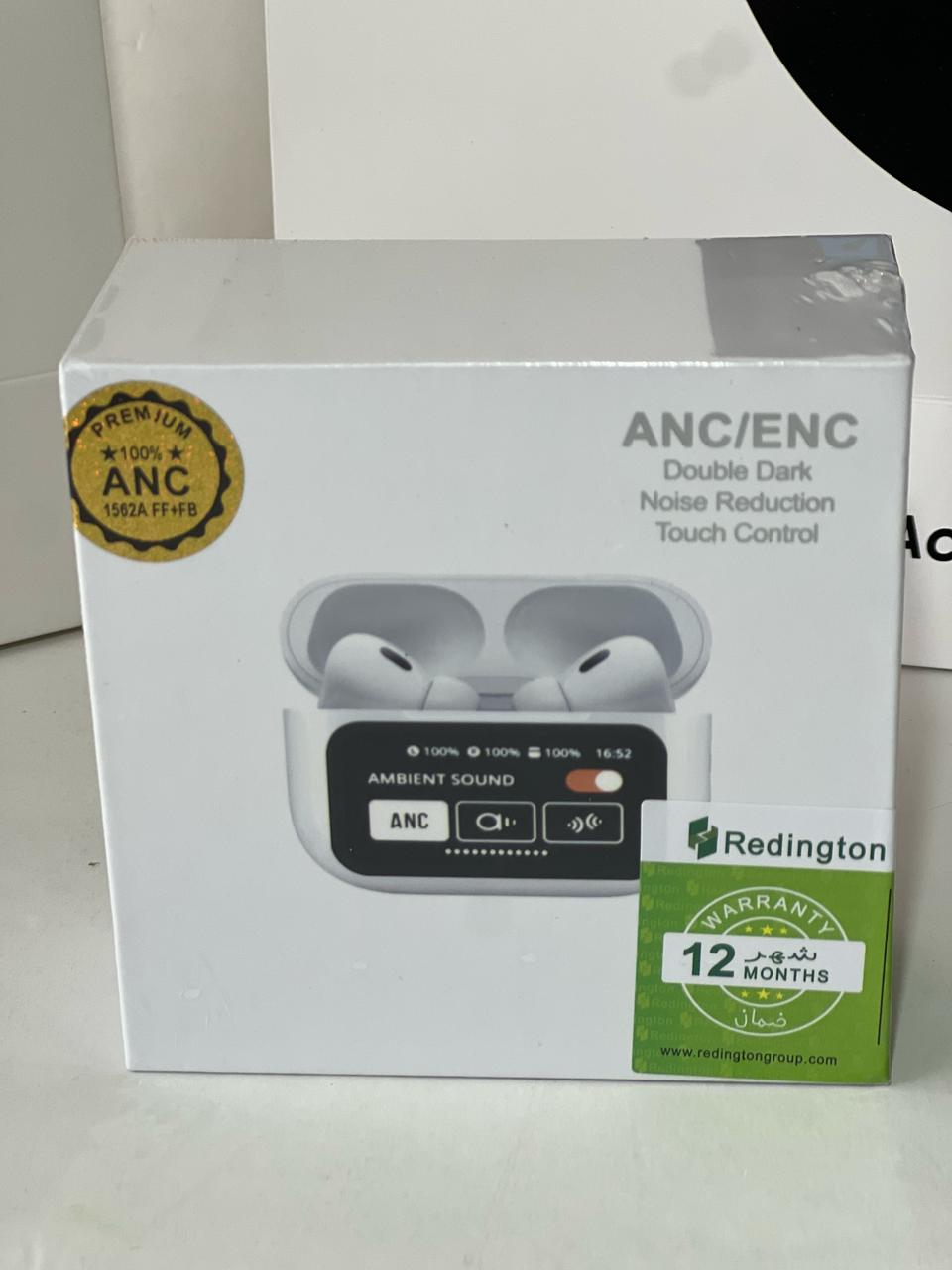 Airpod Pro 2Generation with Display Touch Screen Control Wireless Earbuds, with ANC ENC Active Noise Cancellation, Type C Fast Charging White