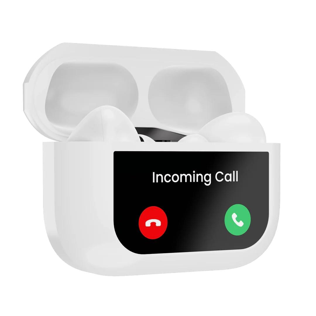 Airpod Pro 2Generation with Display Touch Screen Control Wireless Earbuds, with ANC ENC Active Noise Cancellation, Type C Fast Charging White