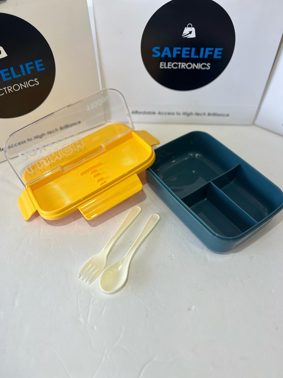 Lunch Box with fork and spoon