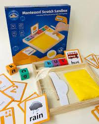 Wood Sand Tray - Sand Writing Trays, Kids Sensory Trays | Montesori Teaching Aids Letter Spelling Words Scraping Sandbox, Sand Tracing Tray Educational Toys