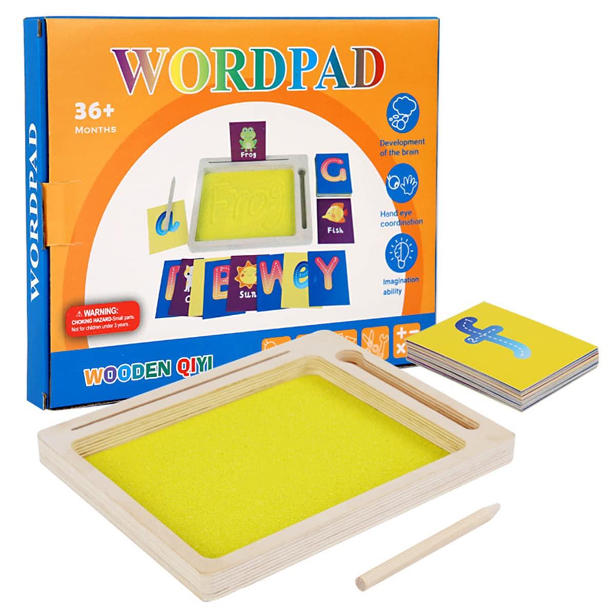 Wood Sand Tray - Sand Writing Trays, Kids Sensory Trays | Montesori Teaching Aids Letter Spelling Words Scraping Sandbox, Sand Tracing Tray Educational Toys