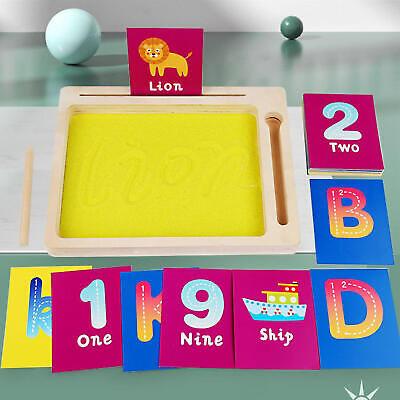 Wood Sand Tray - Sand Writing Trays, Kids Sensory Trays | Montesori Teaching Aids Letter Spelling Words Scraping Sandbox, Sand Tracing Tray Educational Toys