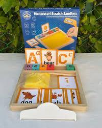 Wood Sand Tray - Sand Writing Trays, Kids Sensory Trays | Montesori Teaching Aids Letter Spelling Words Scraping Sandbox, Sand Tracing Tray Educational Toys