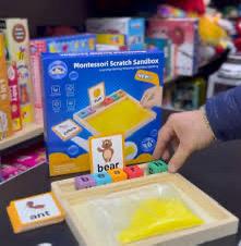 Wood Sand Tray - Sand Writing Trays, Kids Sensory Trays | Montesori Teaching Aids Letter Spelling Words Scraping Sandbox, Sand Tracing Tray Educational Toys