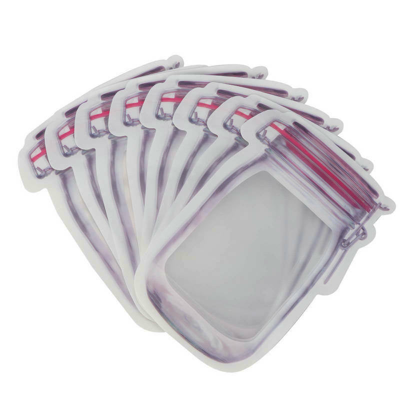 Reusable Lock Mason Jar Zipper Bag Food Storage Snacks Biscuit Pouch Set
