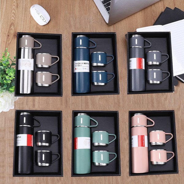 Vaccum Bottle set, Hot and Cold with 3 cup