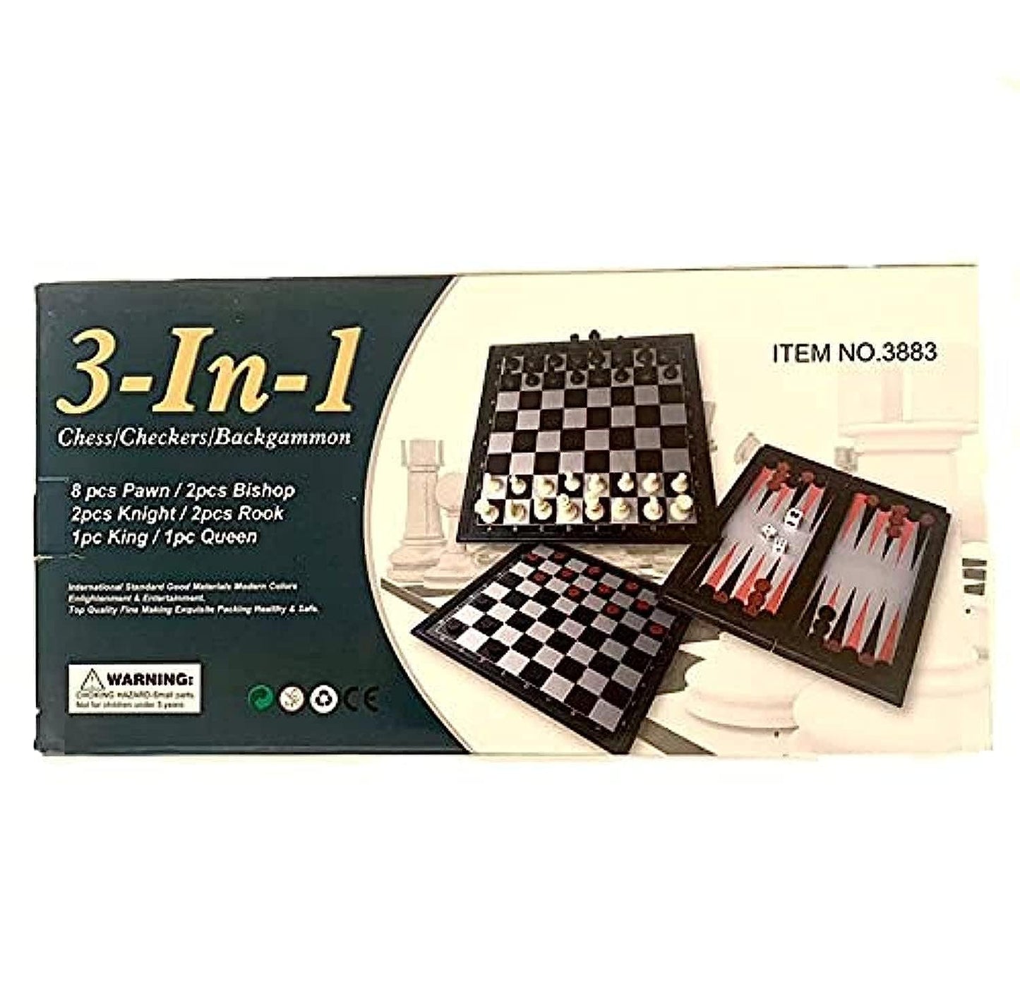 Magnetic Travel Games 3 in 1, Chess, BackGammon, Chequers