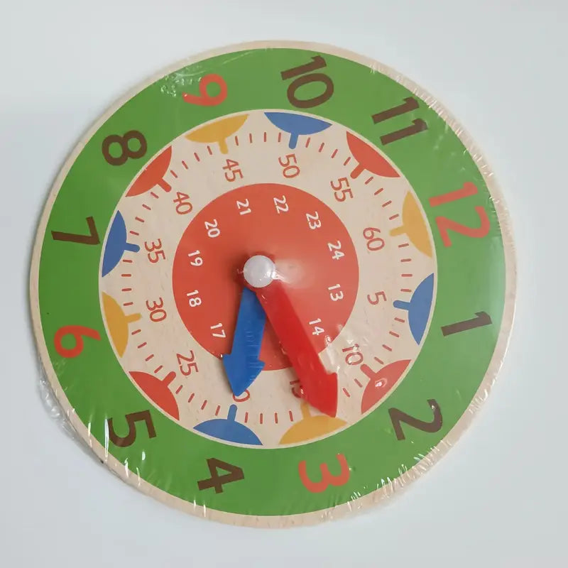 Colorful Wooden Educational Clock Toy - Early - Teaching Tool
