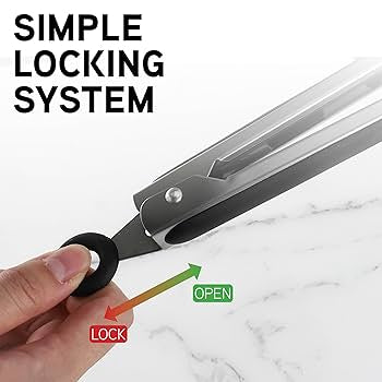 17" Kitchen Tongs with Silicone Tips, High Heat Resistant Grill Tongs in Stainless Steel Silicone kitchen Tong
