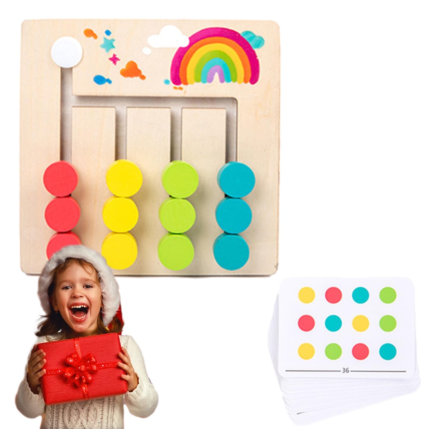 Learning Toys Slide Puzzle for Age 3 4 5 6 7 Years Old Boys Girls Mobile four color