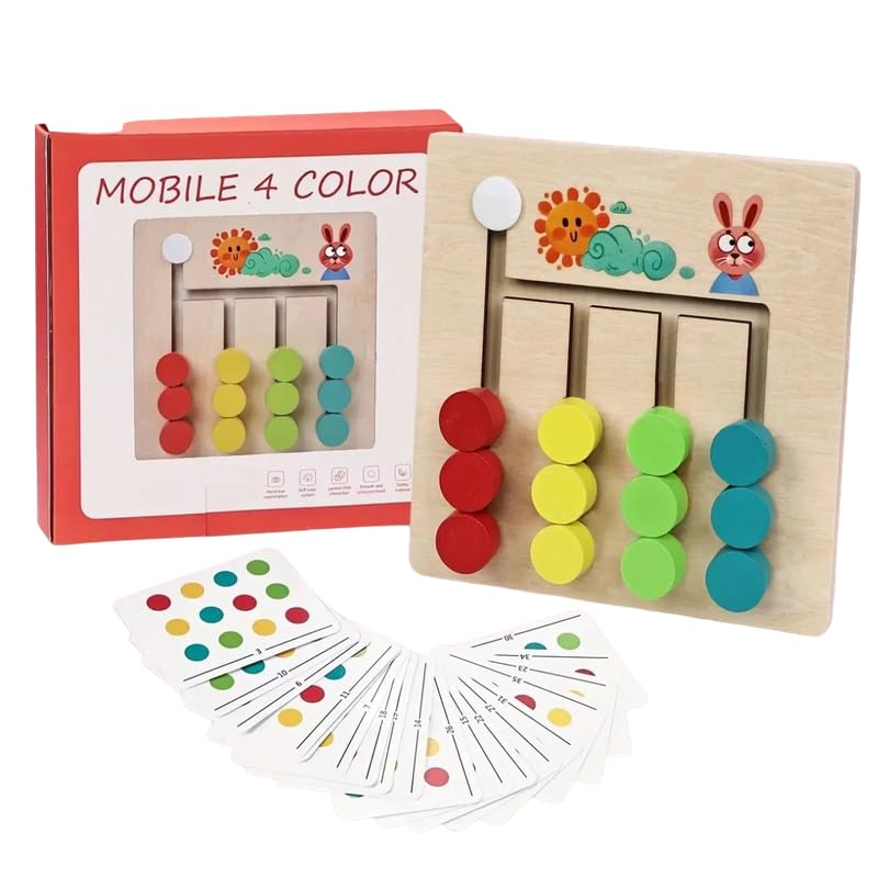 Learning Toys Slide Puzzle for Age 3 4 5 6 7 Years Old Boys Girls Mobile four color