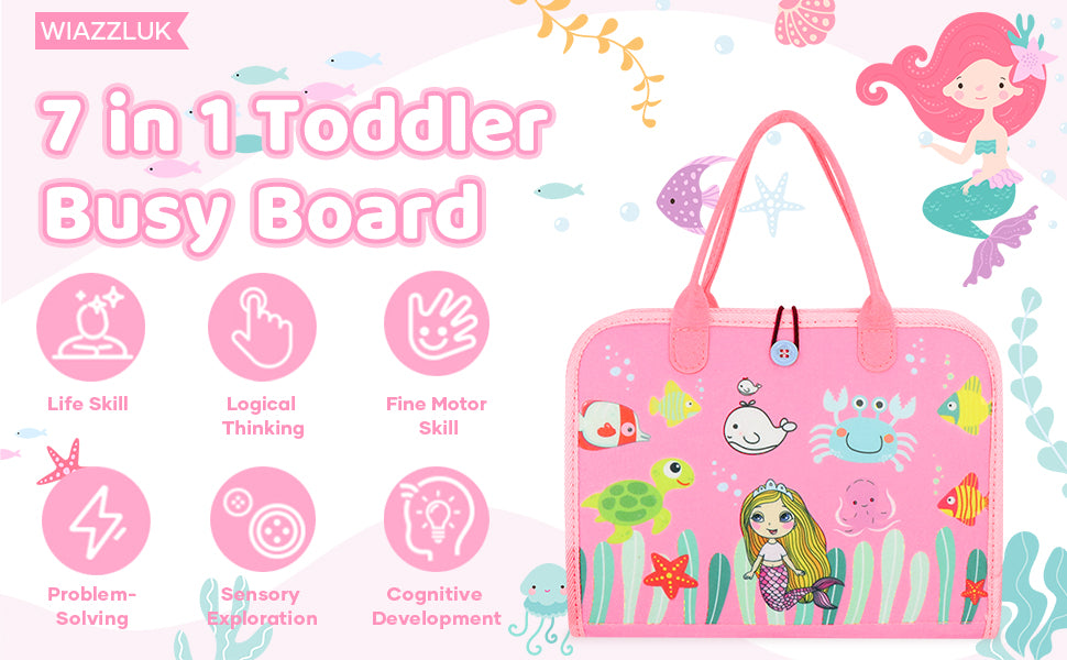 Activity Board Toy Busy Board preschool learning fine motor skills skill for 1 2 3 4 years old toddlers educational