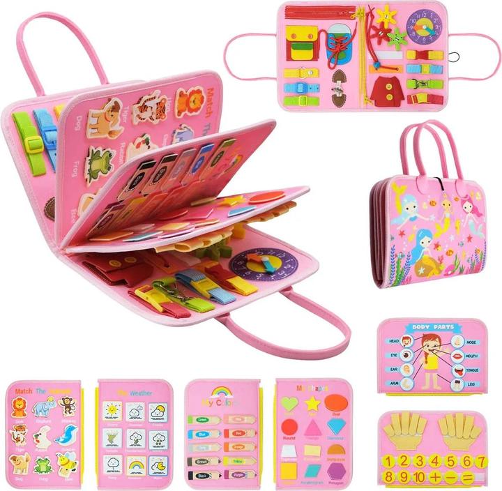 Activity Board Toy Busy Board preschool learning fine motor skills skill for 1 2 3 4 years old toddlers educational