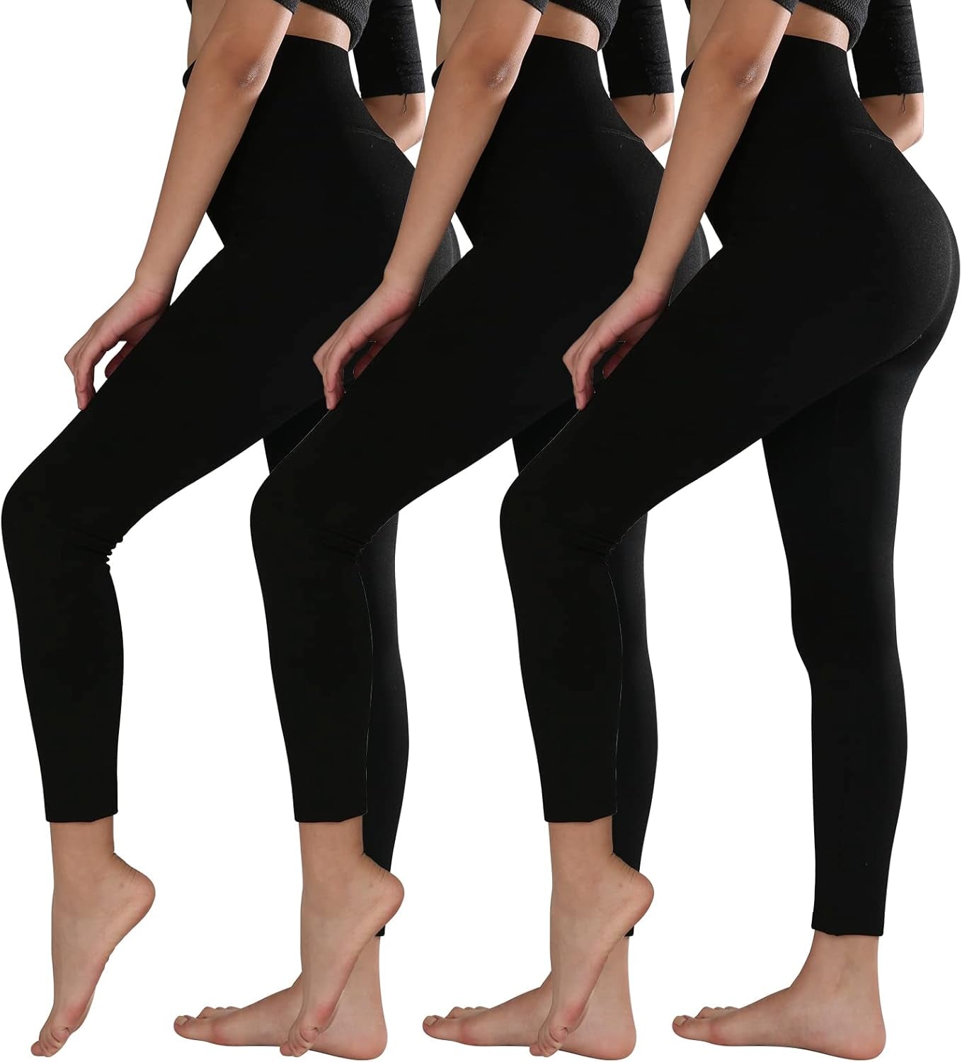 Woman Fleece Lined Leggings High Waist Yoga Pants, Casual Base Layer Plus Size
