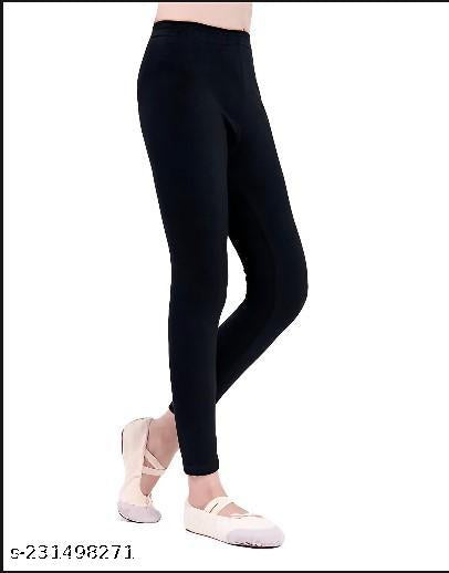 Kids Fleece Lined Leggings High Waist Yoga Pants, Casual Base Layer Plus Size