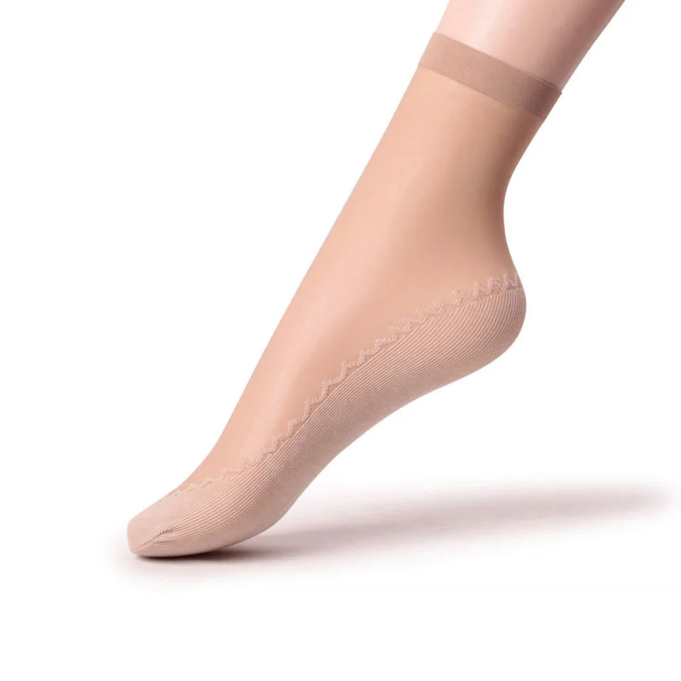 Ultra-Thin Transparent Skin Socks Women's Reinforced Toe