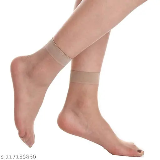 Ultra-Thin Transparent Skin Socks Women's Reinforced Toe