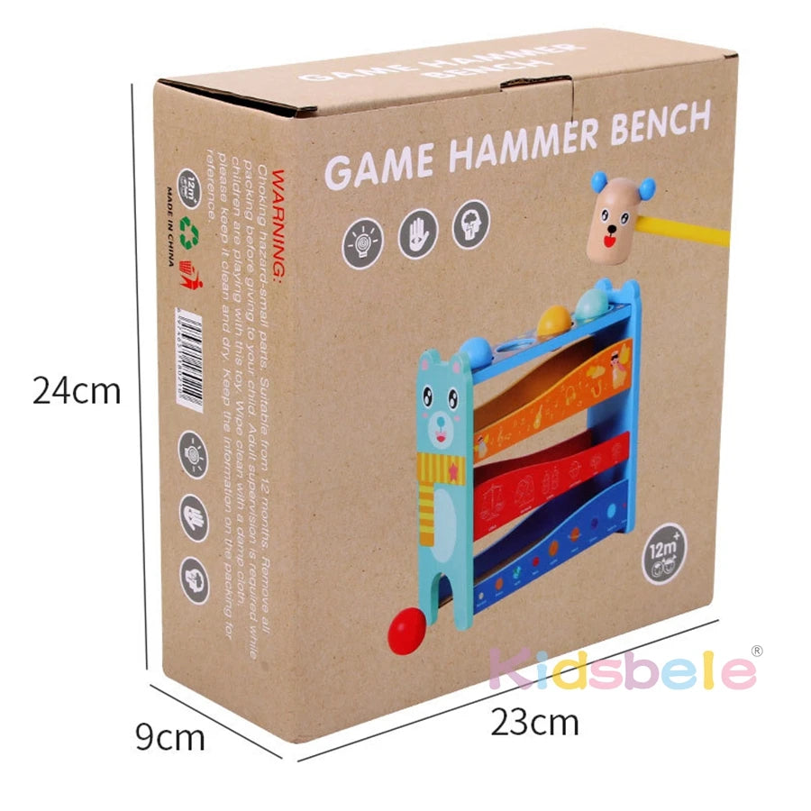 Wooden Game Hammer Bench, Educational Kids Toy