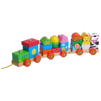 Wooden Train Educational Children Toy, develop Motor skills and Hand Eye coordination