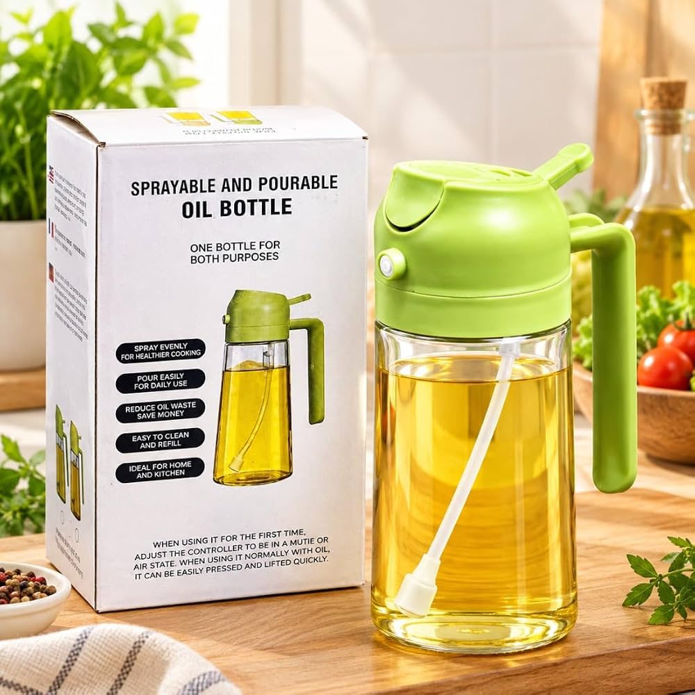 1200 ML Oil Dispenser Bottle with Leak Proof Lid Easy Pour Spout Food Grade Kitchen Oil Vinegar Sauce Storage Container