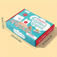 Spelling game designed for children, Includes 52 capital letters and 26 double-sided cards.
