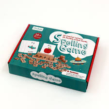 Spelling game designed for children, Includes 52 capital letters and 26 double-sided cards.