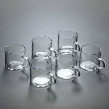 Clear Glass Coffee Cups set of 6 pcs