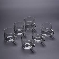 Gray Mirror Glass Coffee Cups set of 6 pcs
