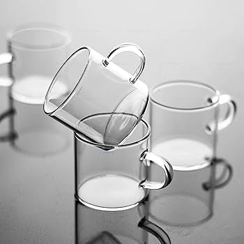 Clear Glass Coffee Cups set of 6 pcs