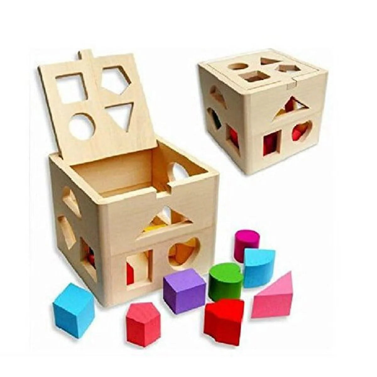 Shape Smart House, Box of Shapes and Color, wooden Set of educational shapes and colors