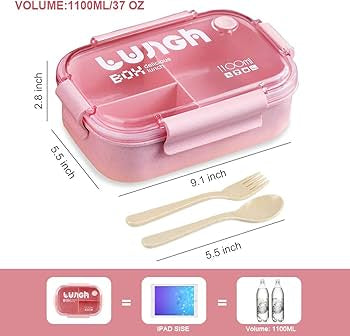 Lunch Box with fork and spoon