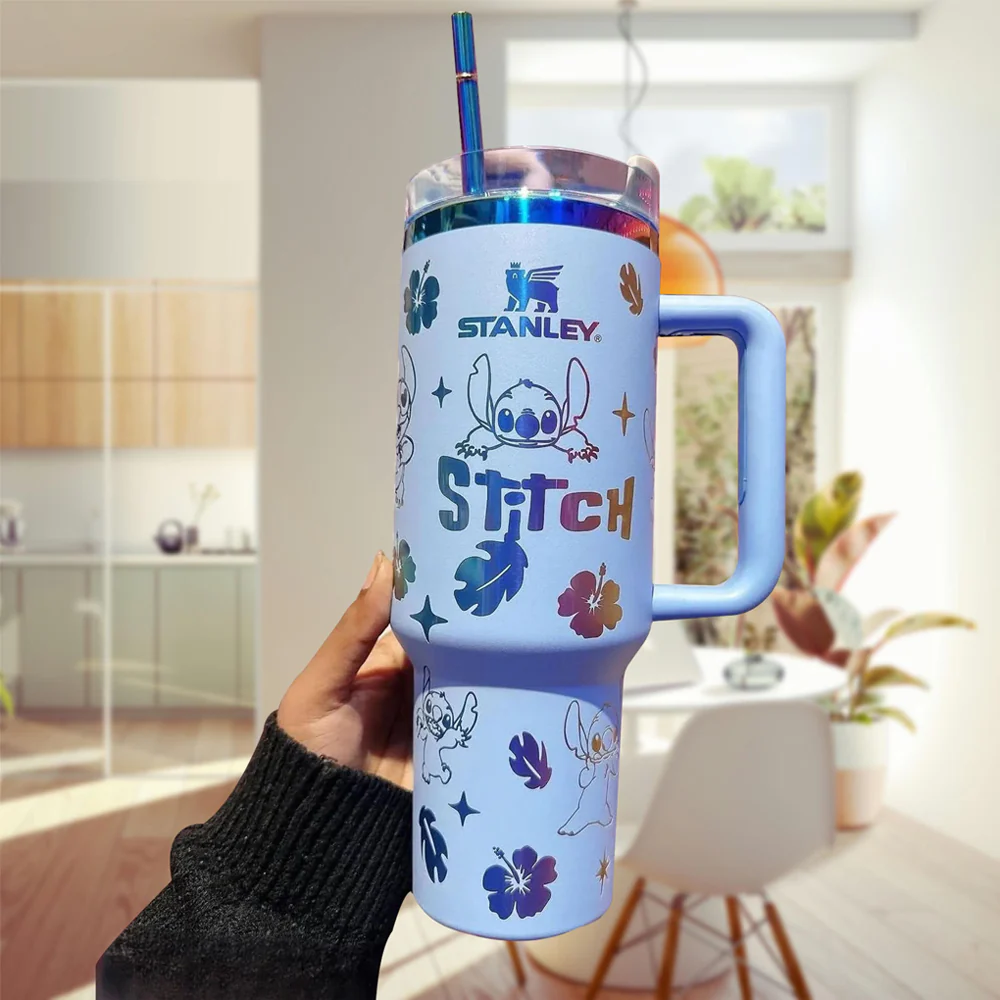 Stanley Blue Stitch Thermos Cup Tumbler 1.2 L