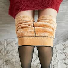 Lady Warm Flawless Legs Fake Translucent Fleece Pantyhose Sheer Tights Stockings