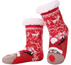 Fuzzy Socks for Women Sherpa Slipper Socks Slim Soft Fleece Fluffy Non-Skid Thin Socks with Gripper for Winter Sleeping etc