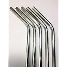 Set of 5 pcs of Reusable Long Hard Stainless Drinking Straws, Replacement Straws for Tumblers, Cups, Mason Jars, Stanley, YETI, Starbucks ...