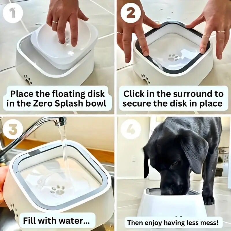 Dog Water Bowl Slow Drinking Water Dispenser Floating Water Bowl for Cat Puppy