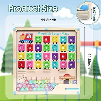 Magnetic Alphabet Maze, Montessori Toys for Boys Girls 3 4 5 Years Old, ABC Alphabet Magnets Fine Motor Skills Toy Sensory Toys for Toddlers, Birthday Gift for Kids