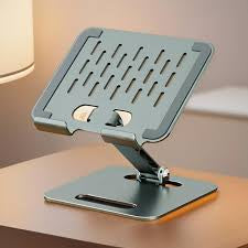 Aluminum Dual Rod Tablet Stand Holder for Desk | Adjustable Multi-Angle Riser | Compatible with iPad and More