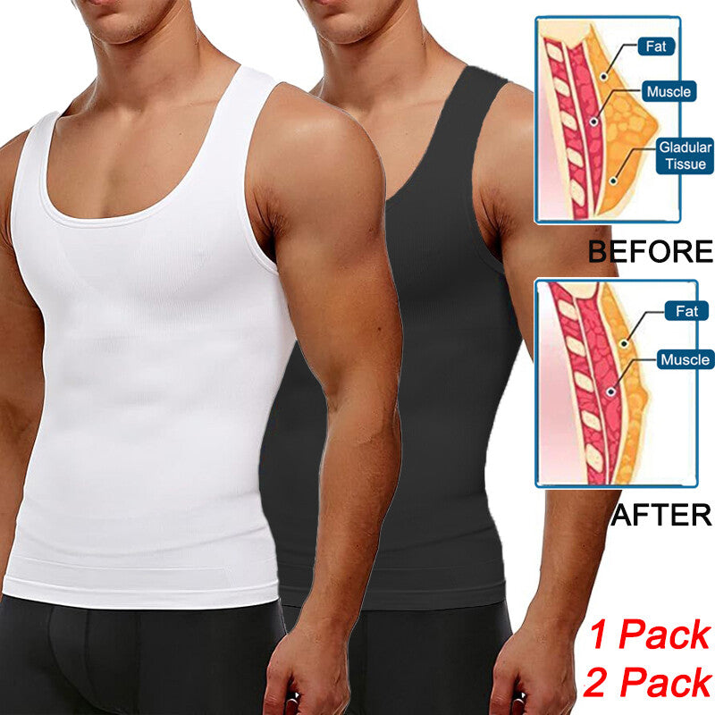 Compression Shirts for Men Shapewear Vest Body Shaper Abs Abdomen Slim Tank Top Undershirt