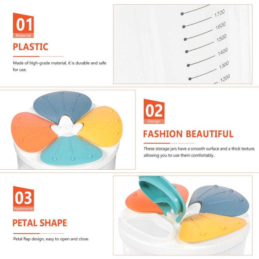 Clear Airtight Cereal Storage Food Container With Lids For Sesame Flour Dry Food 3000ml