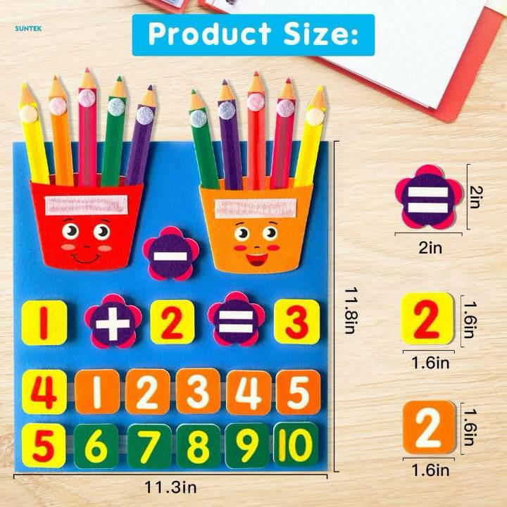 Educational Math Games Manipulatives Early Education Addition Subtraction Numbers Matching Pencil Counters for Games Activity Girls Children
